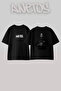 Kanye West_7 Design Printed Oversize Black T-Shirt