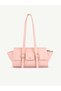 Wrinkled Textured Pink Shk313 Gold Buckle, Zipper, Daily, Women'S, Hand, Arm and Shoulder Bag