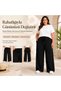 Women's Oversized Wrinkled Palazzo Trousers with Elastic Waist and Lace-Up, Wide Leg, Summer, Comfortable, Casual, Stylish - 2