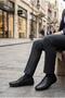 31058 Black Leather Genuine Leather Loafer Men's Ballet Flats Men's Shoes - 3