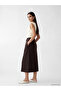 Esvab • Modern & Distinctive Belted Linen Blend Skirt