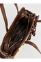 Women's Straw Shoulder Bag with Beige Accessories - 3