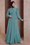 Belted Silvery Evening Dress 50424 - 2