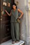 Women's V-Neck Sleeveless Blouse Pants Modal Touch Woven Set - 4