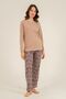 بدلة بيجامة نسائية ذات أكمام طويلة باللون البني من Everyday Is A Fresh Start AR3769-S-V2 - 8