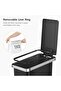 Hana 20L Kitchen Pedal Bin, Step Rubbish Bin with Built-In Wheels for Kitchen & Household Use (Black) - 6