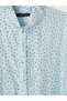 Nevavm Women's Tunic with High Collar, Polka Dots, and Drawstring - 7