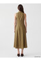 Lcw Vision Khaki Linen Blend Shirt Dress - 4