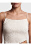 Vizyon New Season Beige Rope Strap Asymmetrical Cut Women's Undershirt - 3