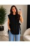 Women's Crew Neck Open-Side Lace-Up Oversize Knit Sweater