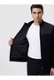 Lcwaikiki Classic Black Regular Fit Stand Collar Men's Knitwear Cardigan - 3