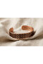 100% Handmade Copper |   Copper Ottoman Geometric Patterned Adjustable Clamp Bracelet - 7