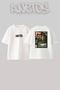 G Unit_1 Design Printed Oversize White T-Shirt