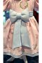 Girl's Special Occasion Dress - Floral Patterned with Big Bow - Powder - 3
