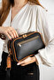 As 724 Women's Baguette Bag Handbag Shoulder Bag Black Tan - 5