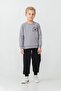 Boy's Printed Gray Long Sleeve Tracksuit Set Us2624-C-V2