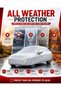 Waterproof UV Resistant Full Car Cover for BYD Qin Plus - All Weather Dustproof Sun Protection Outdoor Cover, Silver - 2