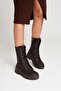 L04 Emerald Women's Lace-Up Thick Soled Zippered Boots Shoes - 2