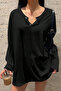 Women's Oversize Flared Long Sleeve Basic T-Shirt 100% Cotton Comfortable Fit Daily Use - 2