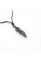 Feather Medallion Chrome Plated Oil Cotton Cord Men Women Necklace - 2