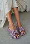 Mirel Leopard Pattern Wedge Heel Women's Slippers - Powder - 2