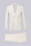Gray Regular Fit Striped Pointed Collar Double Breasted Suit