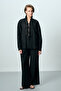 Button Detailed Black Linen Shirt - 2