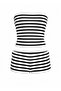 100% Cotton Ribbed Striped Shorts & Crop Top Set. - 2