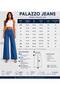 Women's Palazzo Jeans High Waist Loose Leg Denim Jeans - 4