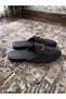 Luxury Gold Color Belt-Looking Black Men's Guest House Dowry and Groom Slippers - 5