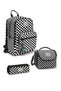Black and White Checkered 3-Piece School Bag Set 0123677