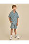 Boys Green Striped Shorts - 2