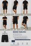 Men's Black Gray 2-Piece Combed Cotton Above Knee Shorts Basketball Football Fitness Sports Exercise Running Bermuda - 8