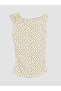 Xside Yellow Boat Neck Polka Dot Blouse - 5
