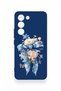 Vivo V30 Lite Compatible Blue Ribbon Flower Pattern Silicone Case - 2