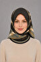 وشاح منقوش بنسيج التويل LS2201 02-أسود-دخاني-كريمي - 3