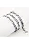 Silver Color Steel Men's Necklace Byzantine Chain Model - 2