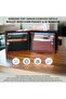 MORUCHA Mens RFID Blocking Real Soft Leather Passcase Wallet with Gift Box M75 Black/Brown - 6