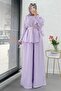 Premium Ruffle Detailed Voile Trouser Set - Lilac - 8
