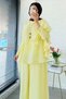 Premium Ruffle Detailed Voile Trouser Set - Yellow - 4