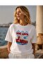Men's White Oversize Istanbul Galata Tower Printed 100% Cotton T-Shirt - 4