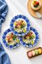Vase and Colorful Floral Patterned (6 Pieces, 20 cm) Cake, Dessert, Breakfast Plate Set - Cake Presentation Plates - 2