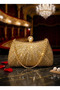 Women's Luxury Crystal Clutch Bag | Elegant Rhinestone Party Handbag with Pearl Clasp & Gold Chain | Bridal Wedding Purse - 4