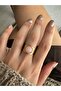 Gold Steel Anti-Tarnish Pink Stone Ring - 3