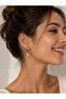 Letter-Stoned Steel Dangle Earrings for Women – Silver Color