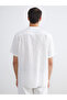 Nevavm Regular Fit Stand Collar Short Sleeve 100% Linen Men's Shirt with a Difference - 4