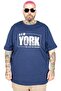 Mode XL Large Size T-Shirt Bis Collar New York U26119 Indigo