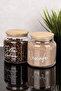 2-Piece 500 ml Coffee Set Jar with Bamboo Lid and Filter Label Glass Jar Set - 5