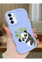 Samsung Galaxy A13 5g Compatible Case Camera Protector Blue Silicone Couple Phone Case Panda Pattern