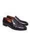 Black Color Laceless Genuine Leather Men's Shoes